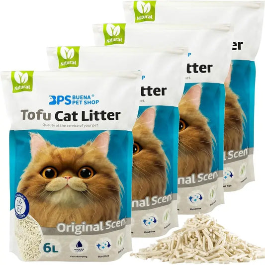 Scoop & Seal Arena De Tofu 4 SACOS PACK(Sin Olor, Limón, Lavanda, Té verde y Talco)